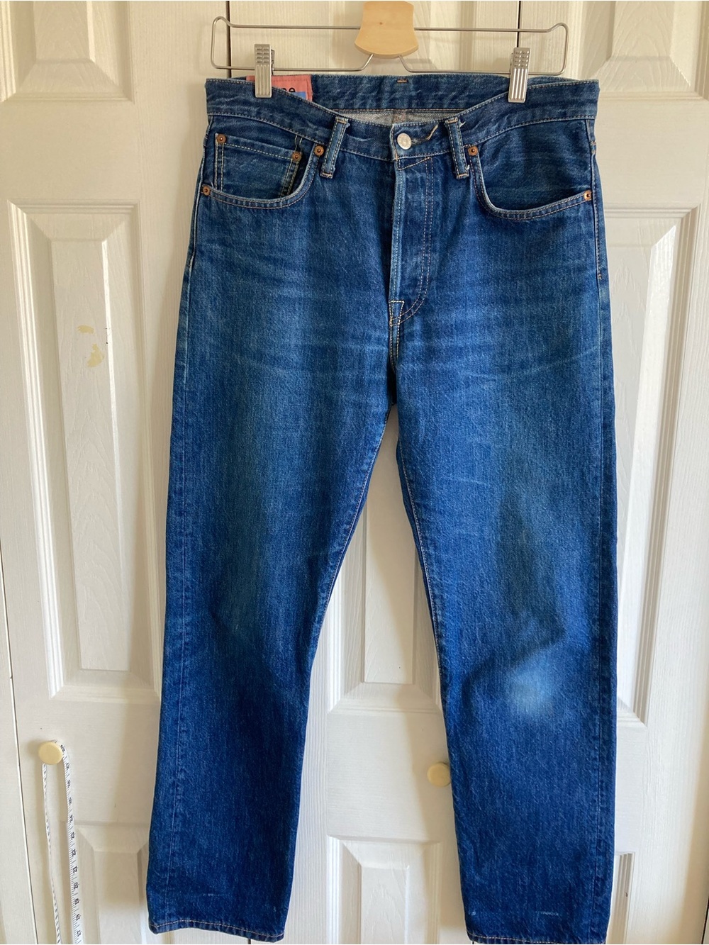 Acne Studios Straight Leg Jeans Blue Wash Size 32